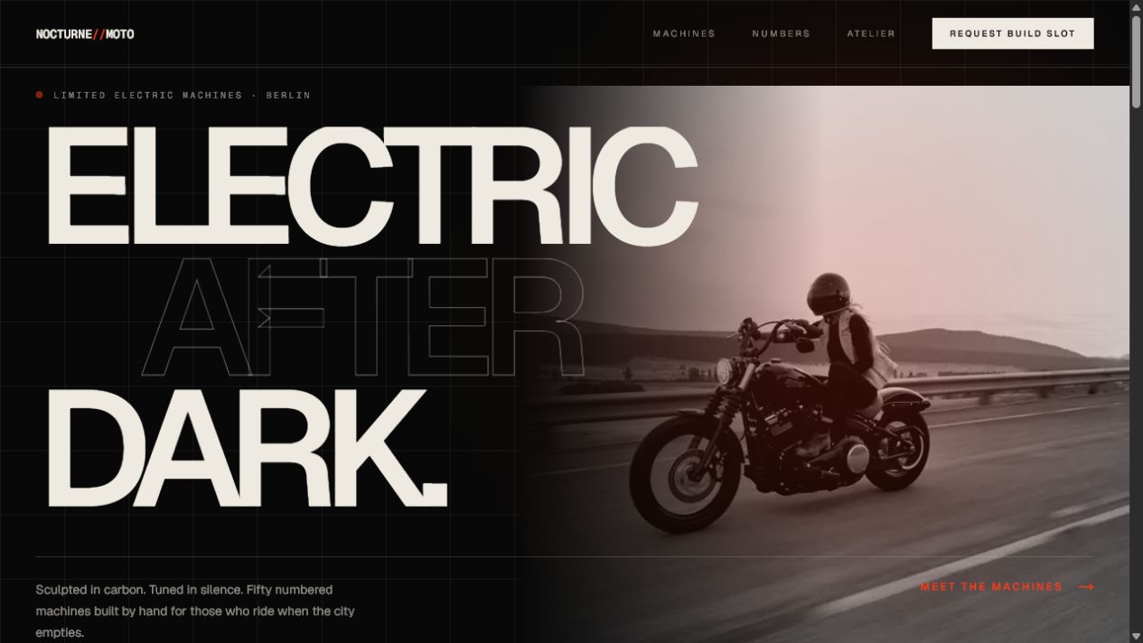 Nocturne Moto electric motorcycle website
